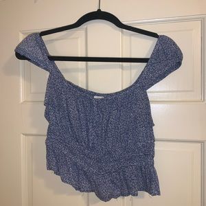 Blue and White floral top